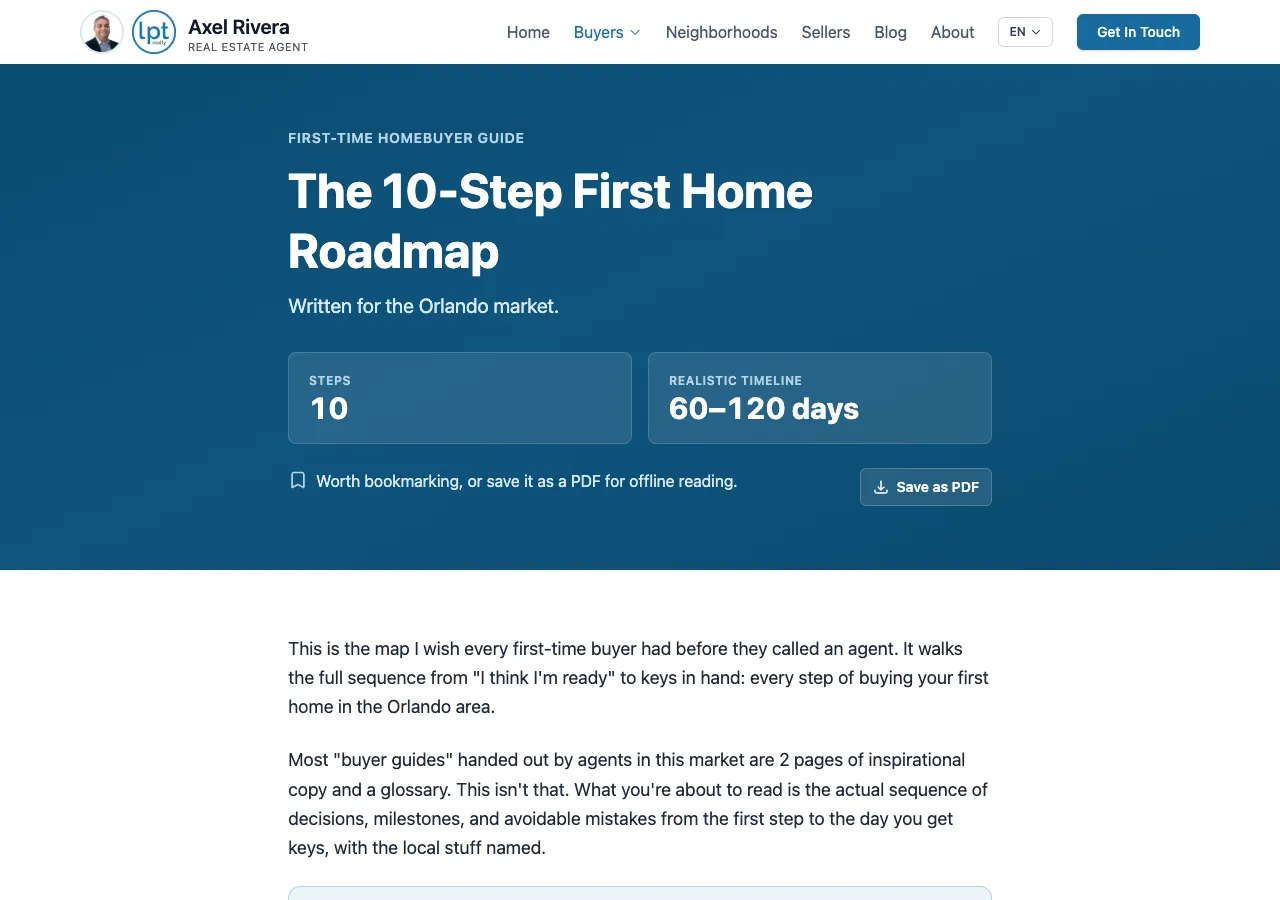 The 10-step roadmap guide, written for the Orlando market.